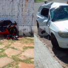 Colisão entre Celta e moto fere duas pessoas na Av. Dr. Pádua Mendes em Piripiri
