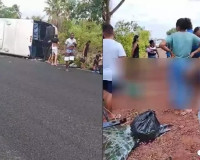 Ônibus tomba e deixa passageiros feridos no interior do Piauí