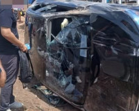Acidente na BR-222: carro capota com quatro ocupantes após prova em Piripiri