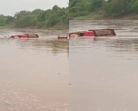 Caminhão afunda na travessia do Rio Poti em Lagoa do Piauí e Beneditinos