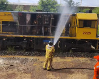 Incêndio atinge terminal petroleiro em Teresina, destrói locomotiva e assusta trabalhadores