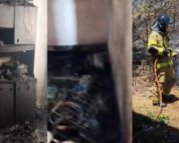 Casa fica parcialmente destruída após ser atingida por incêndio no Piauí