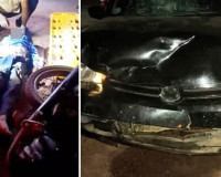 Colisão entre carro e moto deixa motociclista gravemente ferido na PI-214, em Luzilândia