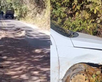 Buraco na pista da PI-477 causa acidente com casal em Pedro II