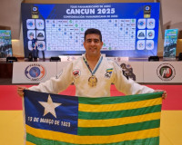 Bombeiro militar piauiense conquista ouro no Pan-Americano de Judô em Cancún