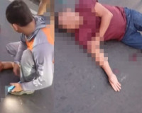 Homem sofre fratura exposta após acidente entre duas motos na BR-343