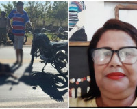 Mulher fica ferida após colisão de moto com cachorro na BR-343