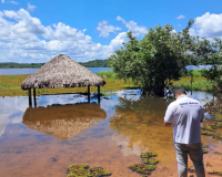 Semarh investiga proliferação de vegetação no Açude Caldeirão em Piripiri