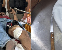 Homem tenta atacar policiais com faca, é baleado na perna e preso