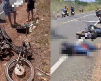 Dois homens morrem e criança fica ferida em colisão entre motos