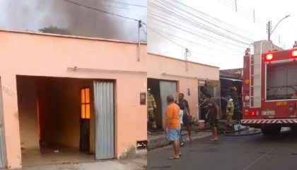 Incêndio atinge ateliê e destrói máquinas de costura na zona Leste de Teresina